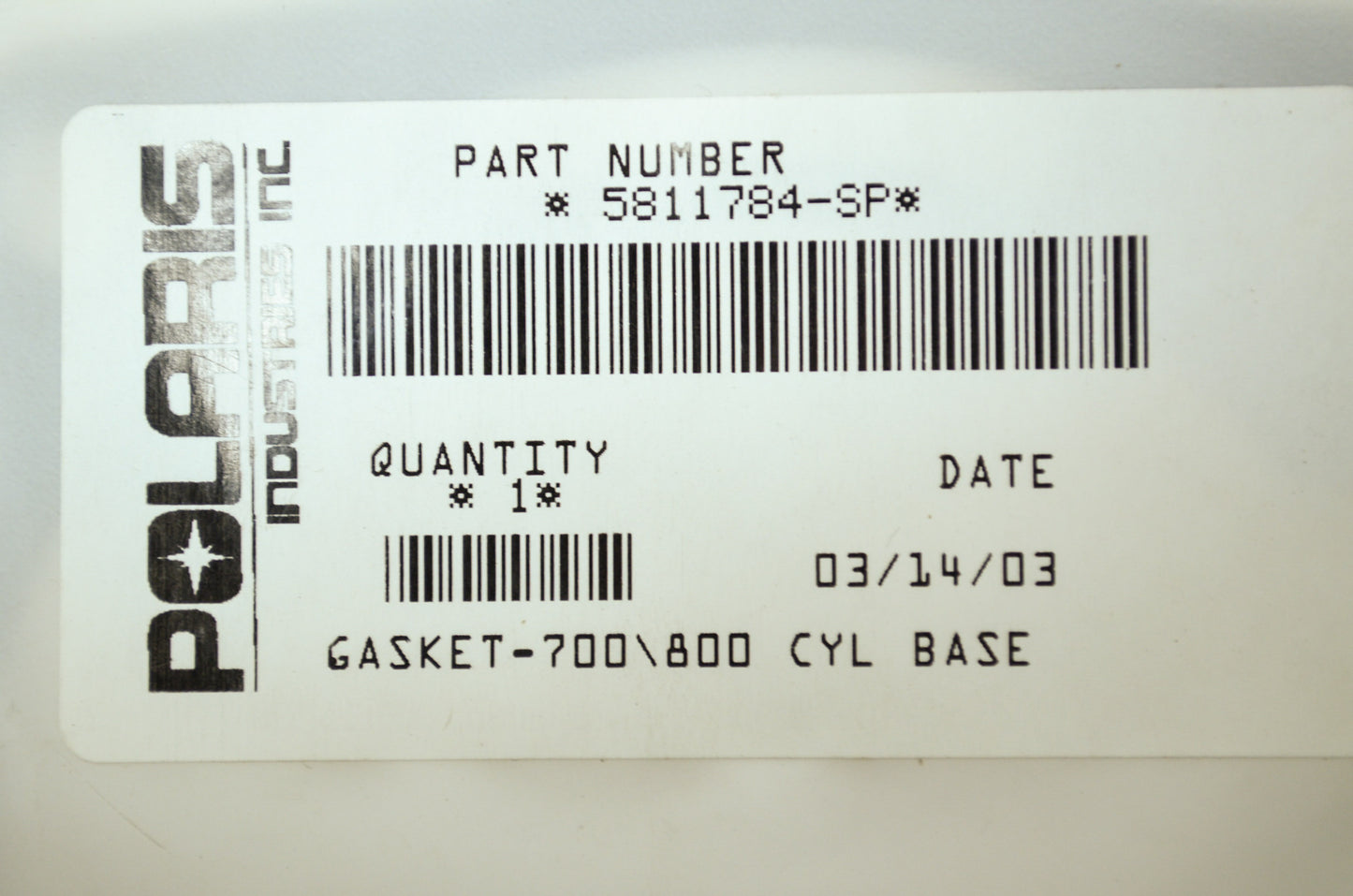OEM Polaris 5811784 Cylinder Base Gasket NOS