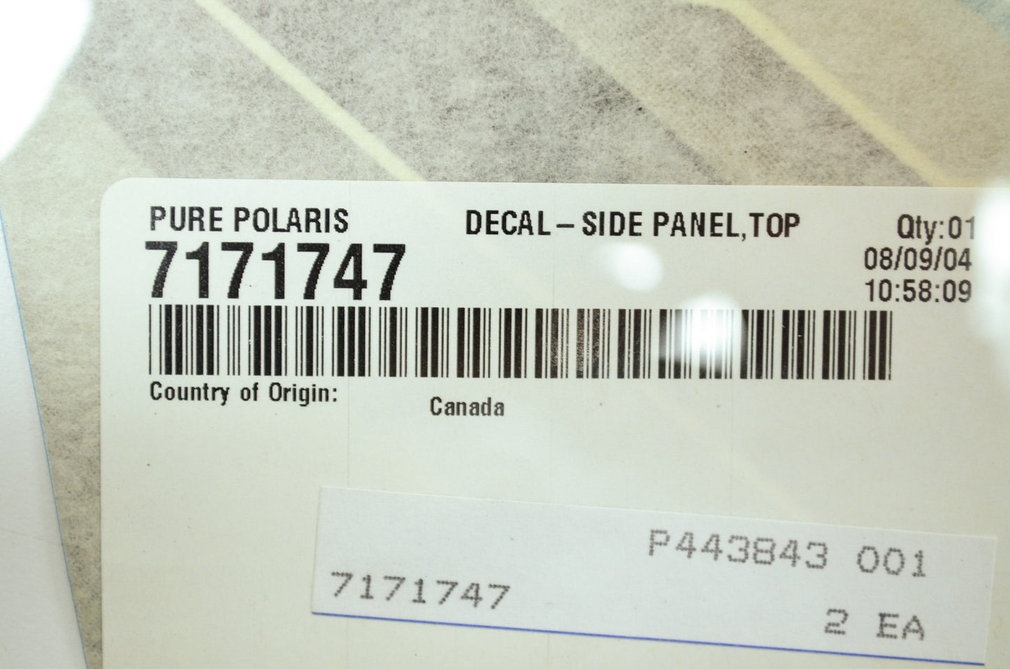 NEW OEM Polaris Left Top Side Panel Decal 2004 Magnum 330 2x4 4x4 7171747 NOS