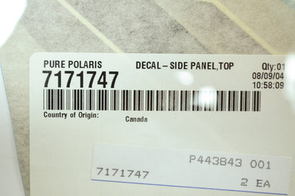 NEW OEM Polaris Left Top Side Panel Decal 2004 Magnum 330 2x4 4x4 7171747 NOS