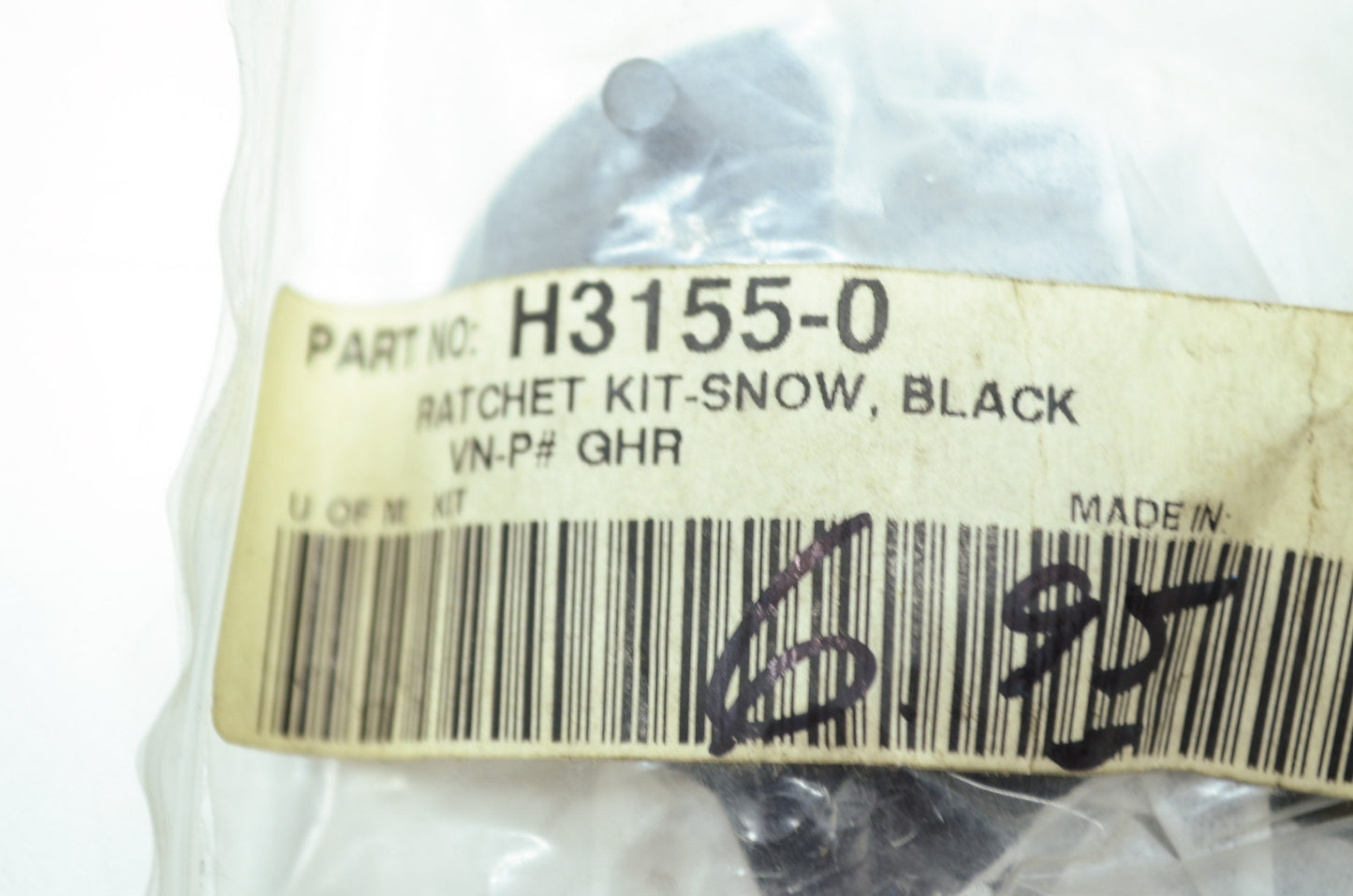 NEW Helmet Ratchet Kit Snow Black H3155-0 NOS
