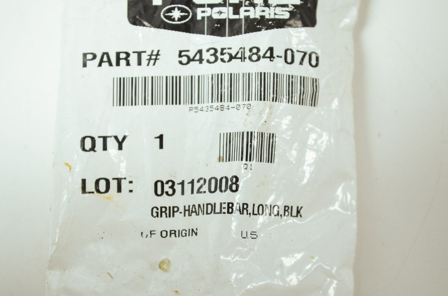 OEM Polaris 5435484 Black Long Handlebar Grip NOS