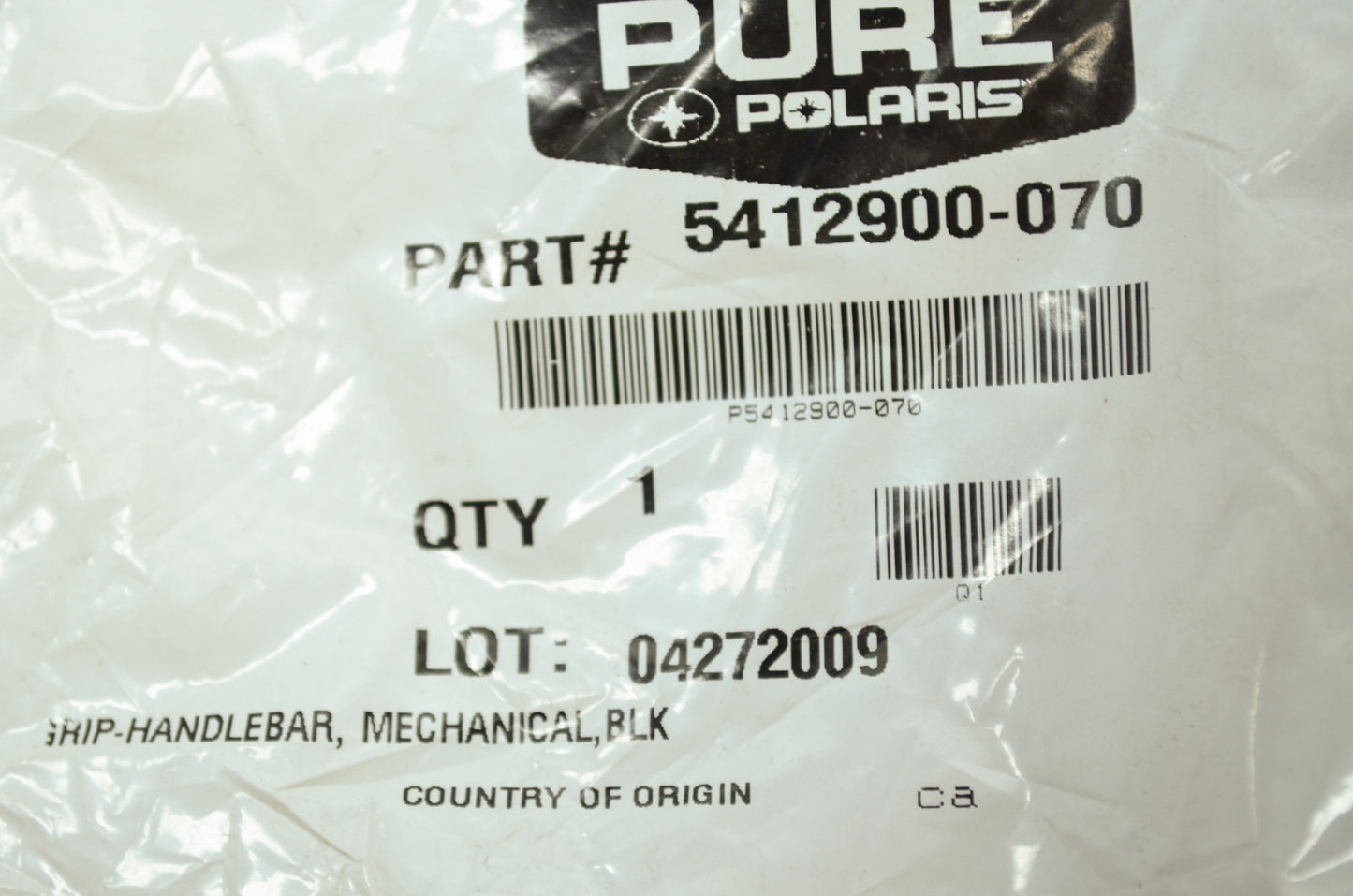 OEM Polaris 5412900 Black Handlebar Grip NOS