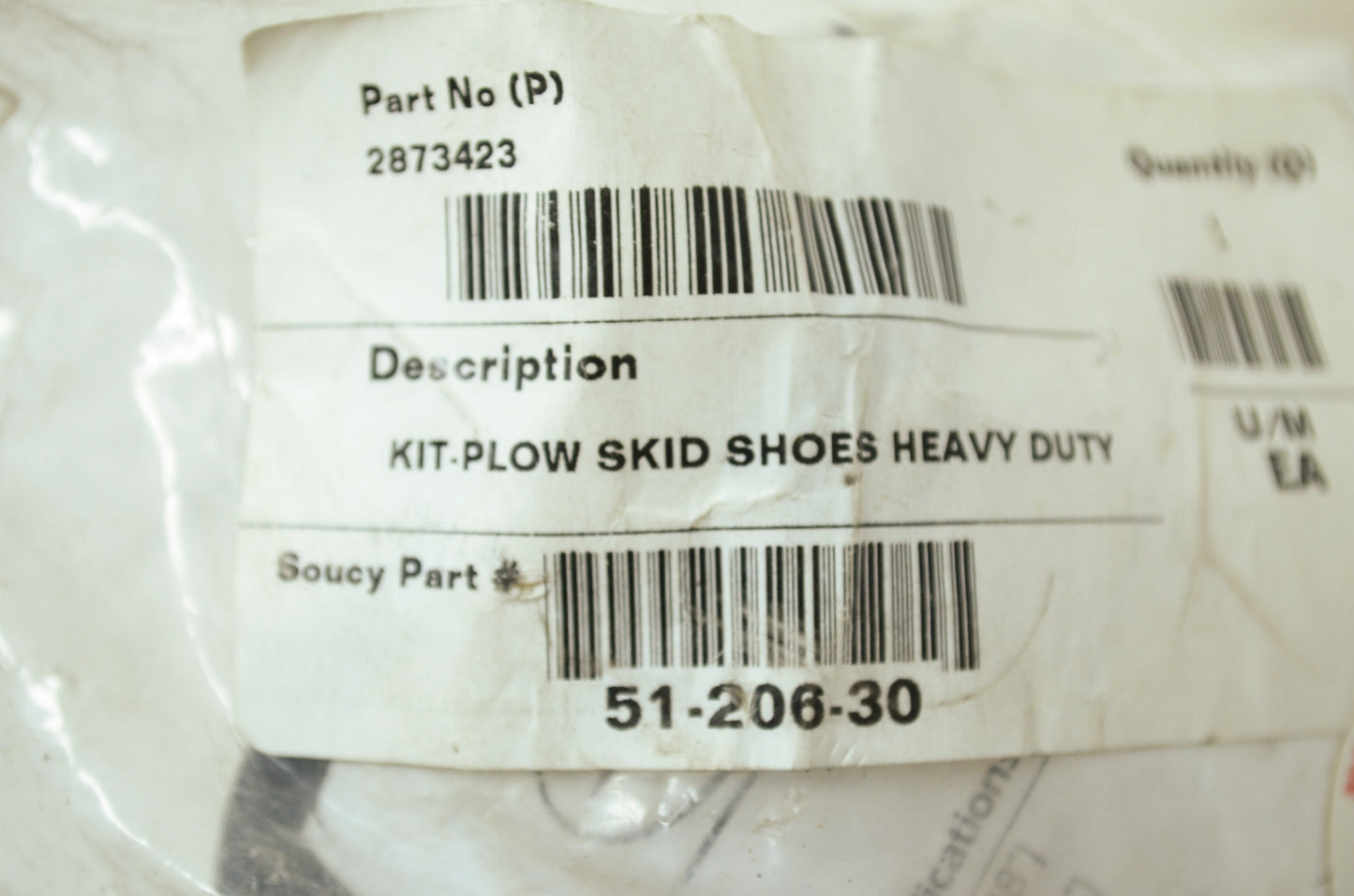 OEM Polaris 2873423 Plow Skid Shoe Kit 500 800 HO EFI XP NOS