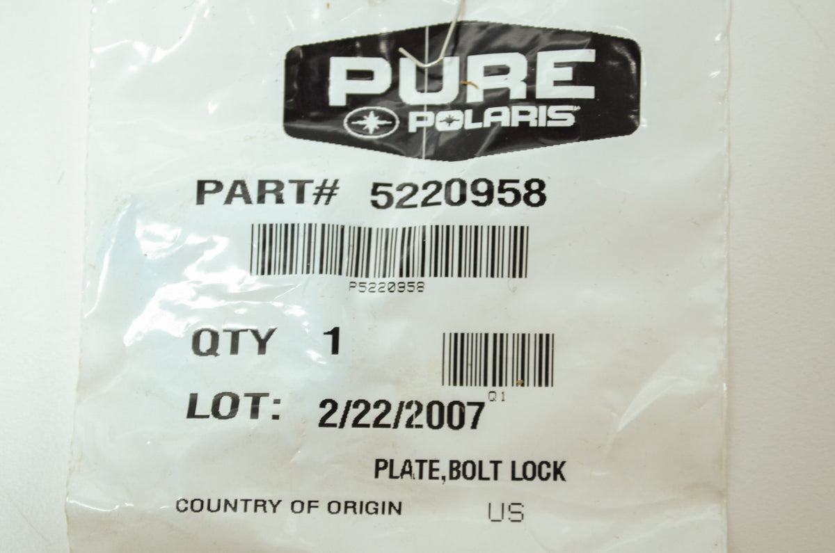OEM Polaris 5220958 Bolt Lock Plate NOS