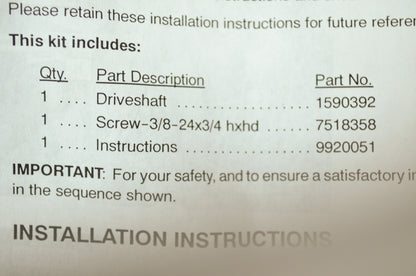 NEW OEM Polaris Drive Shaft Kit 2005 RMK Fusion Models 2202954 NOS