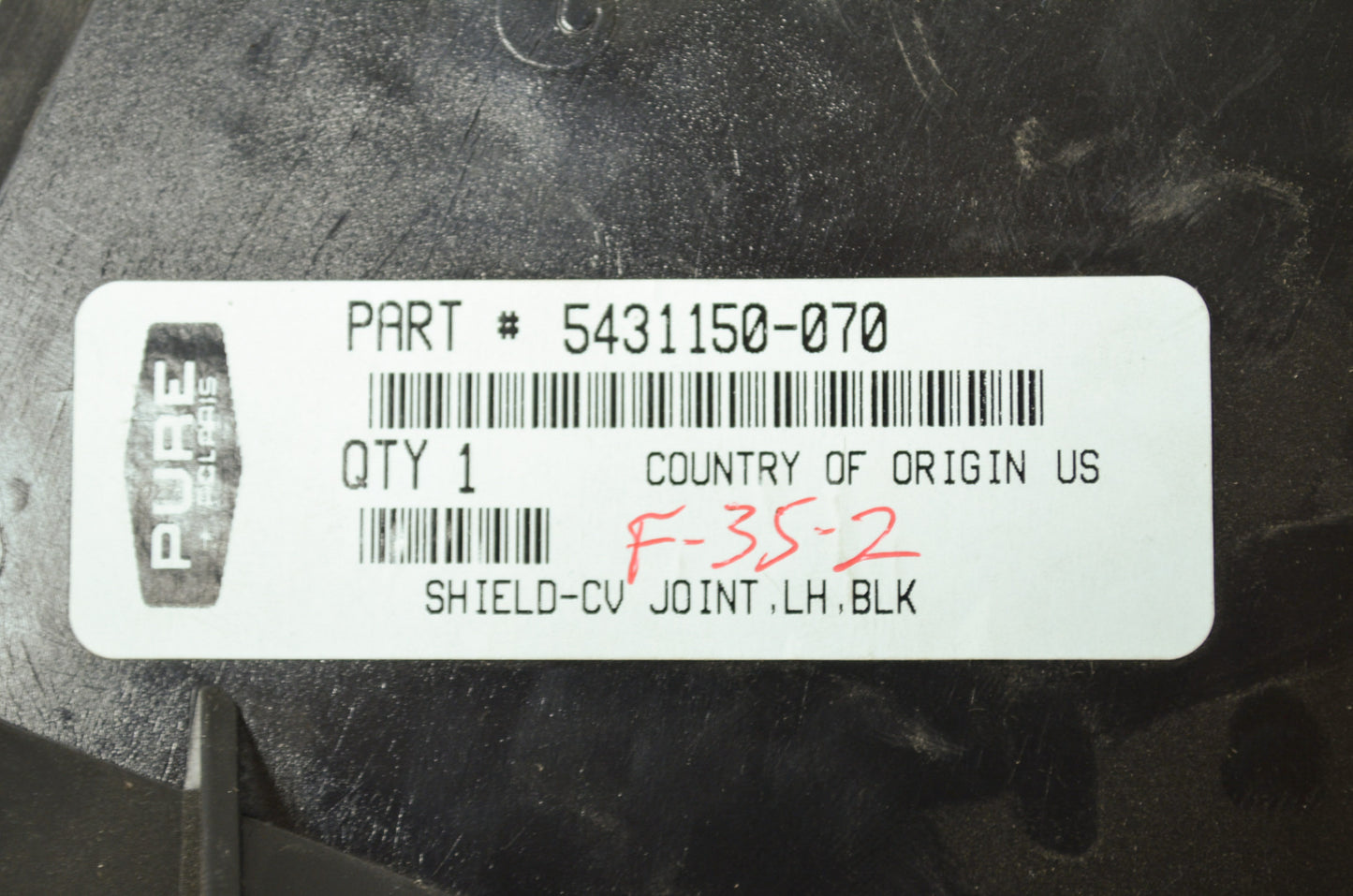 OEM Polaris 5431150-070 Black Left Hand CV Joint Shield NOS