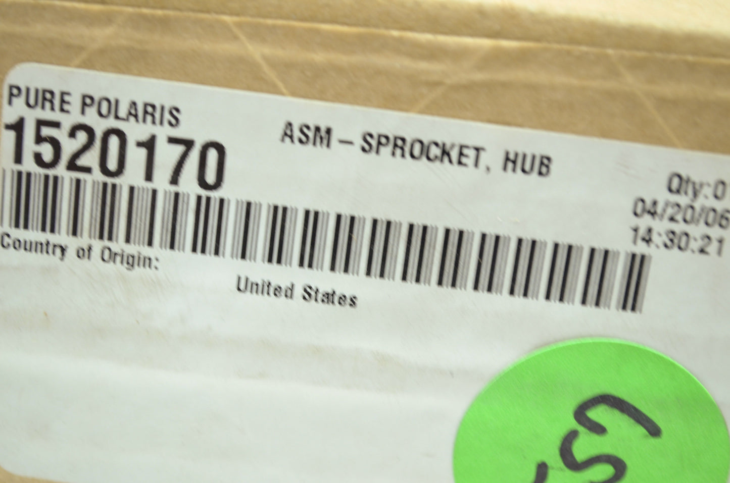 OEM Polaris 1520170 Sprocket Hub Assembly NOS