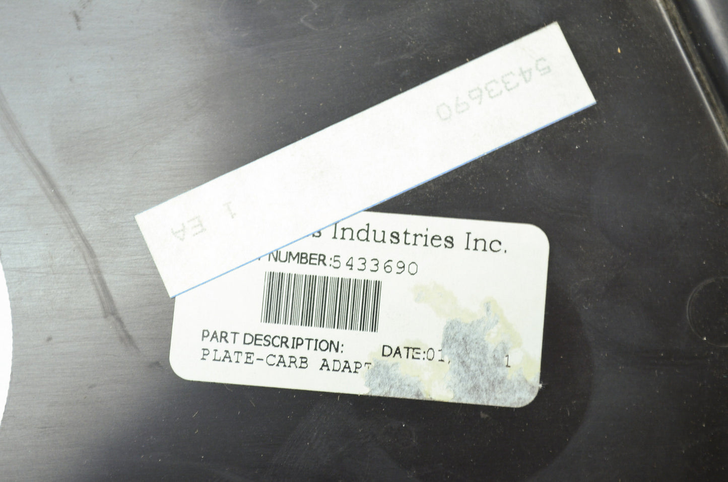 OEM Polaris 5433690 Carburetor Adapter Plate NOS