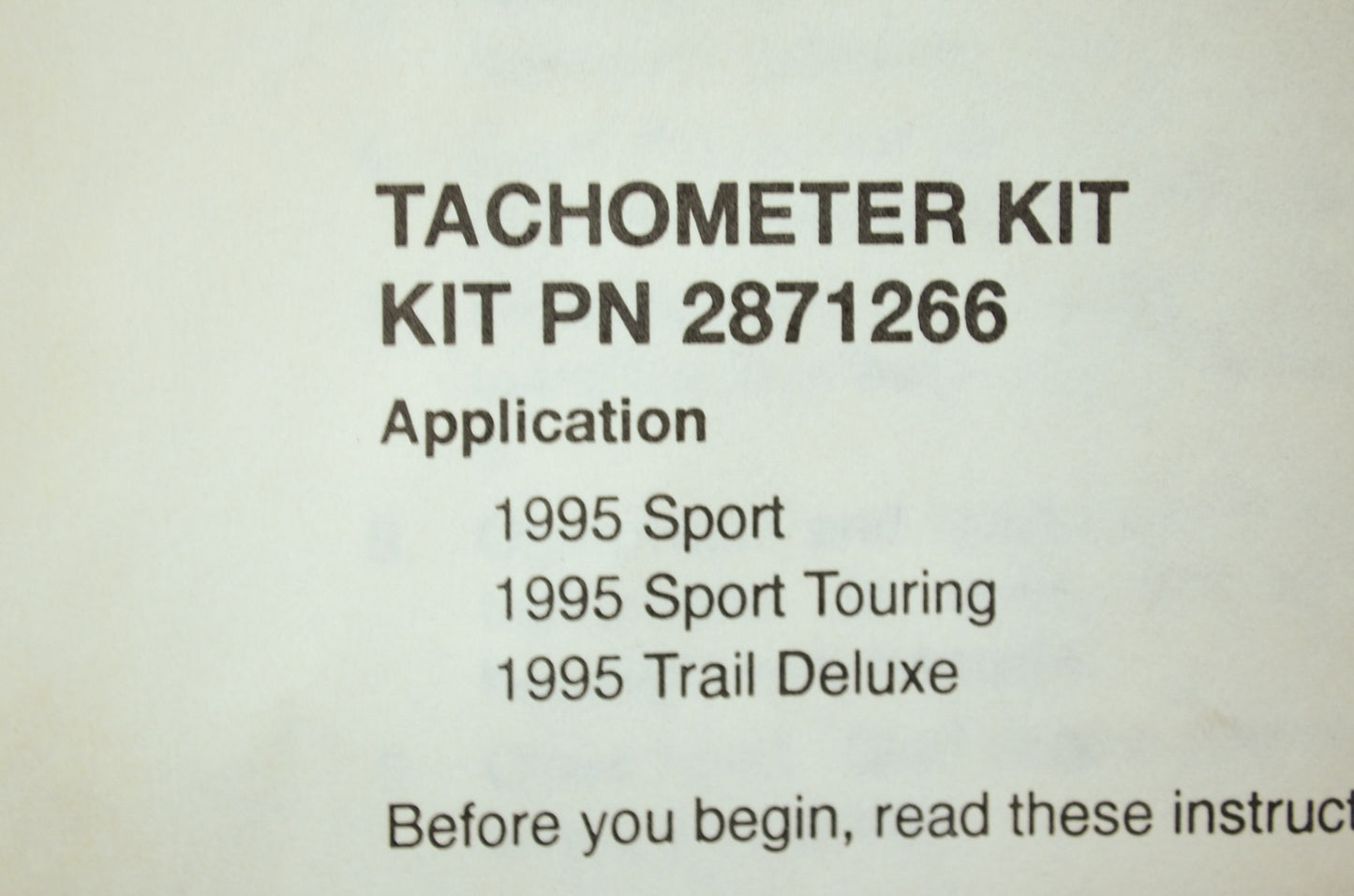 OEM Polaris 2871266, 3280149 Tachometer SKS Classic Touring Wide Trak Supersport