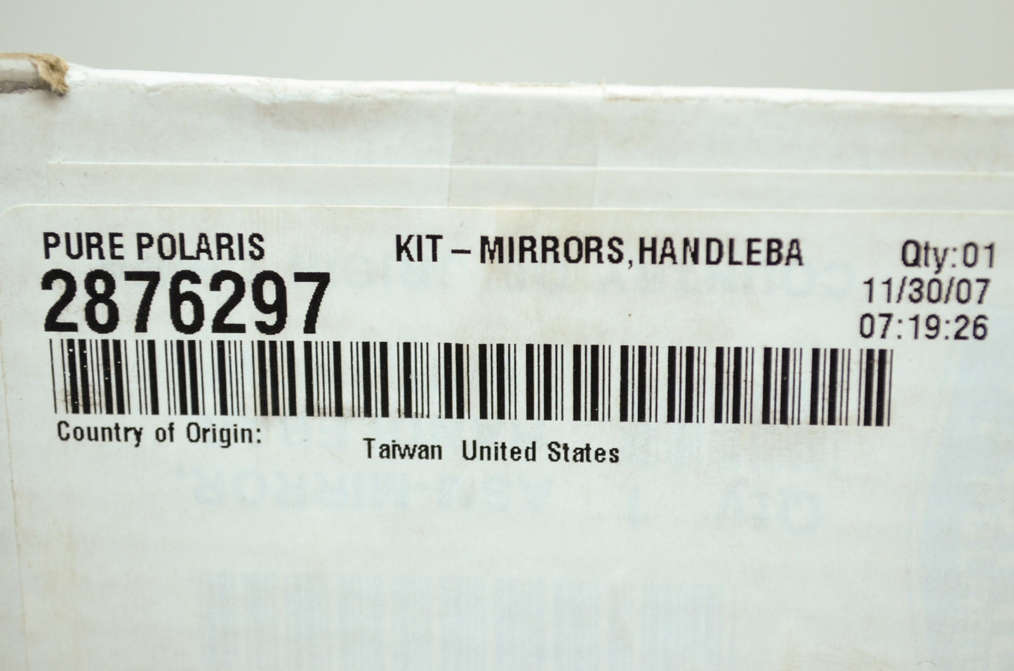 OEM Polaris 2876297 Handlebar Mount Mirrors NOS