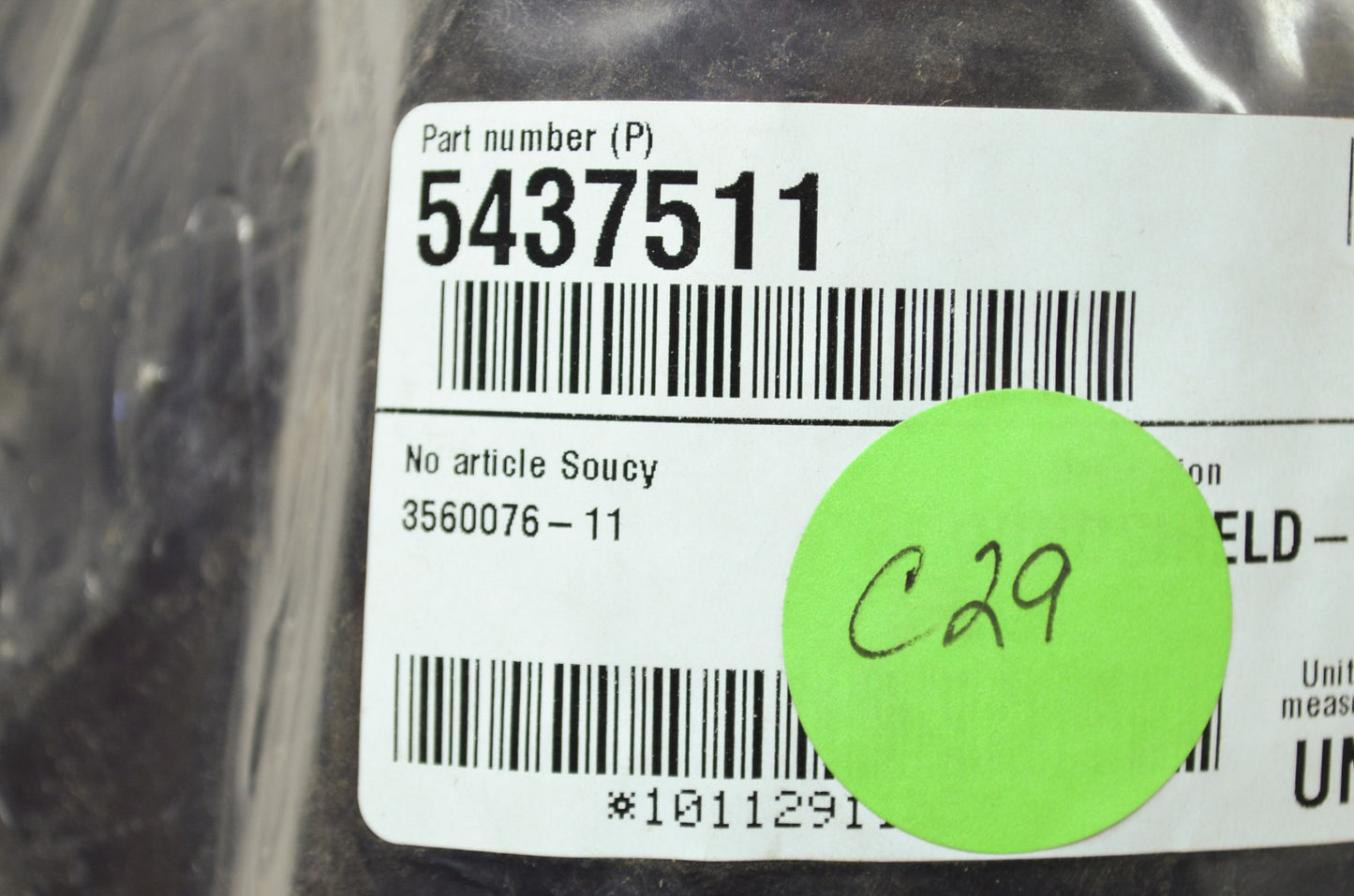 OEM Polaris 5437511 Low Glossy Black Windshield NOS