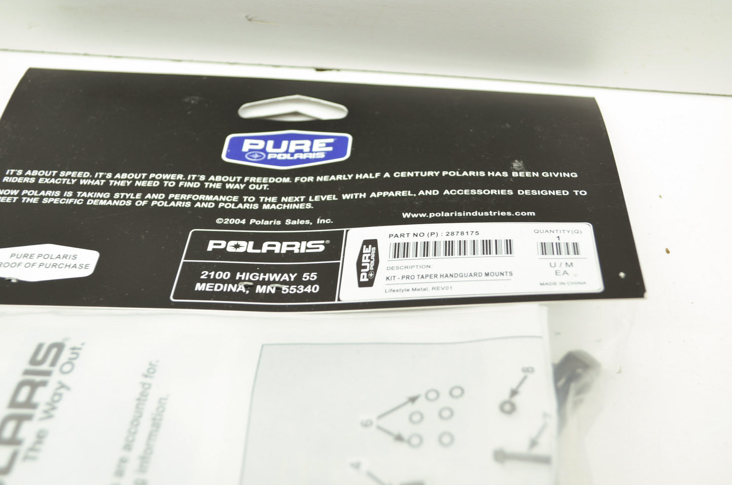 NEW OEM Polaris Low Windshield Hand Guard Kit 2878832 NOS