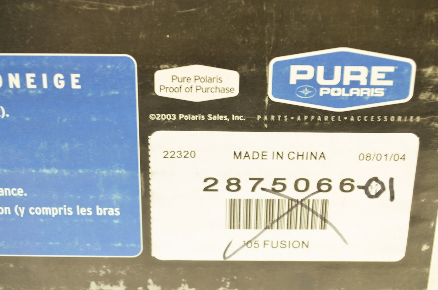 NEW OEM Polaris 2005 IQ Fusion Cover 2875066 NOS