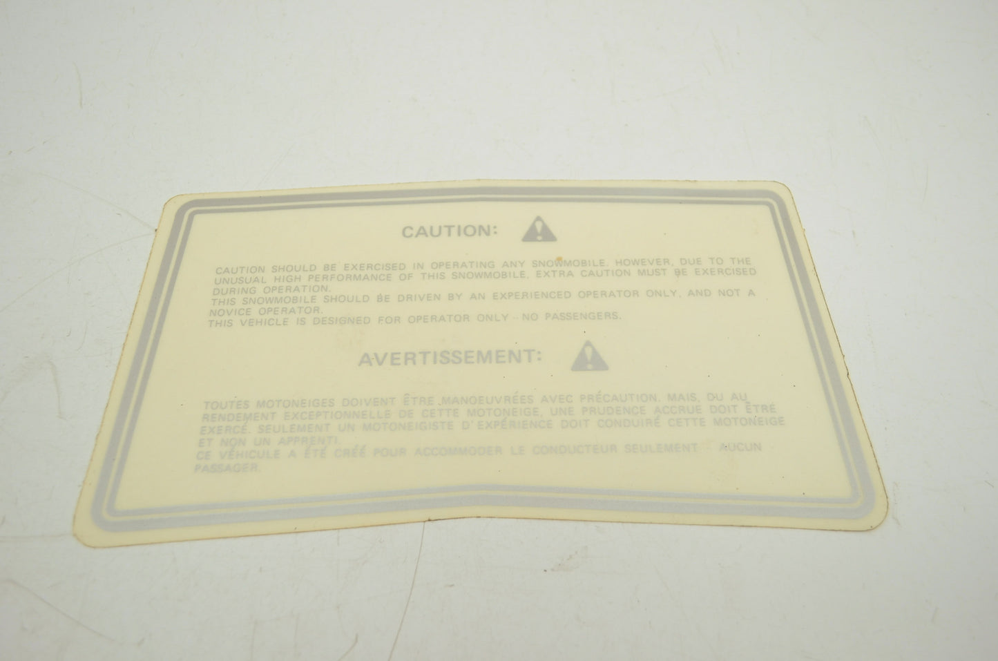 NEW OEM Polaris Caution Decal Trail SP SE LE Sport SKS 400 600 7072123 NOS