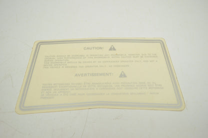 NEW OEM Polaris Caution Decal Trail SP SE LE Sport SKS 400 600 7072123 NOS