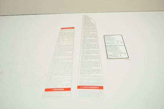 NEW OEM 1991 Polaris Sport Warning Decals Stickers NOS