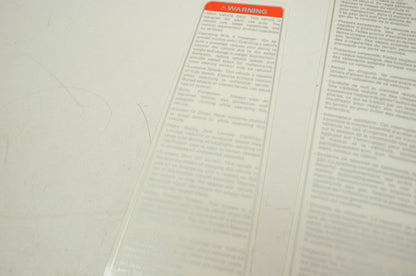 NEW OEM 1991 Polaris Sport Warning Decals Stickers NOS