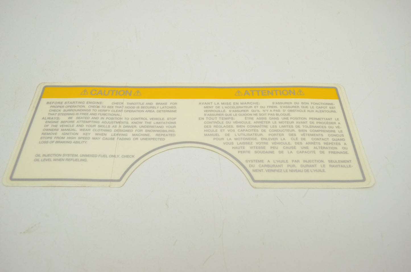 NEW OEM Polaris Dash Warning Decal 400 500 650 SKS Classic SP 7072491 NOS