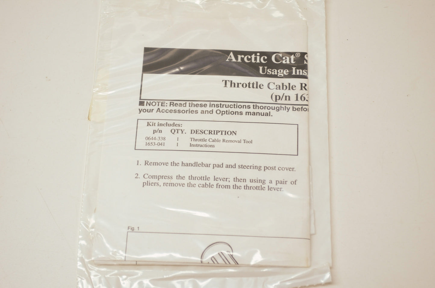 OEM Arctic Cat 1639-963 Throttle Cable Tool Kit NOS