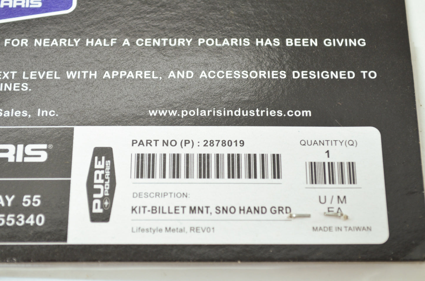 NEW OEM Polaris Hand Guard Mount Kit IQ Turbo Dragon Rush PRO-R 2878019 NOS