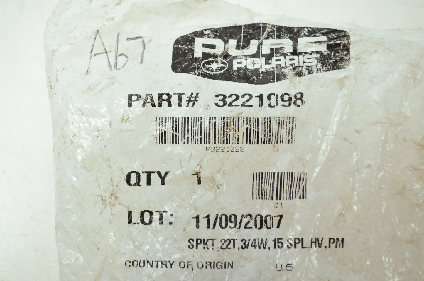 New OEM Polaris Sprocket 22T XLT SP Indy Trail Classic Deluxe 500 600 NOS