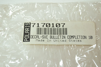 NEW OEM Polaris Service Bulletin Competition Decal Kit 7170107 NOS