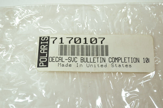 NEW OEM Polaris Service Bulletin Competition Decal Kit 7170107 NOS