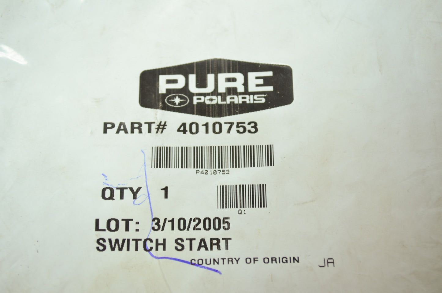 OEM Polaris 4010753 Start Switch Assembly NOS