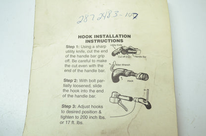 NEW OEM Polaris Handlebar Hook Extension Blue 2872483-107 NOS