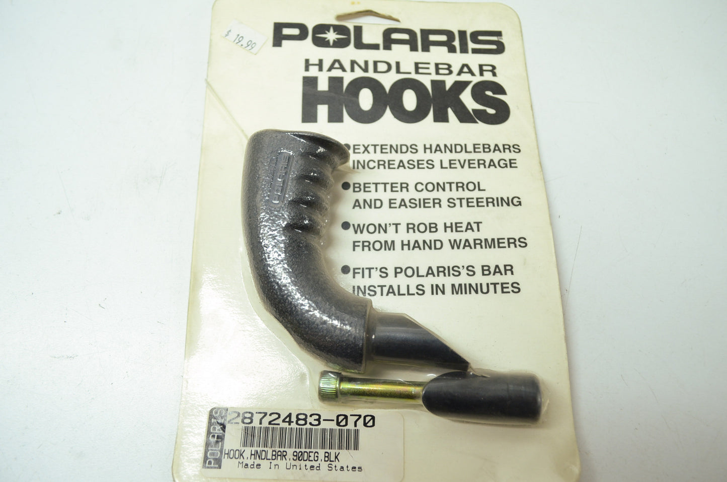 NEW OEM Polaris Handlebar Hook Extension Black 2872483-070 NOS