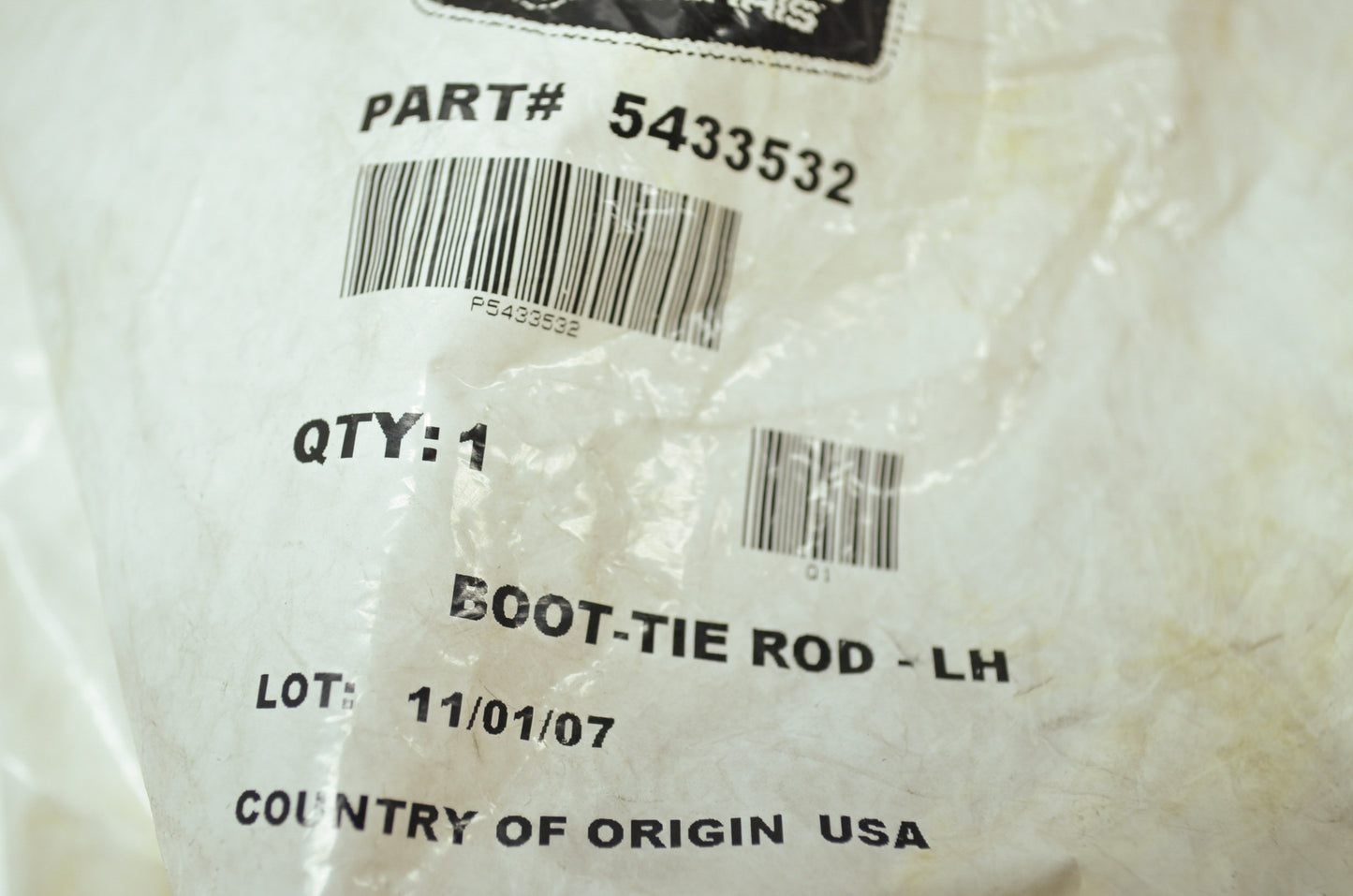 OEM Polaris 5433532 Left Hand Tie Rod Boot NOS
