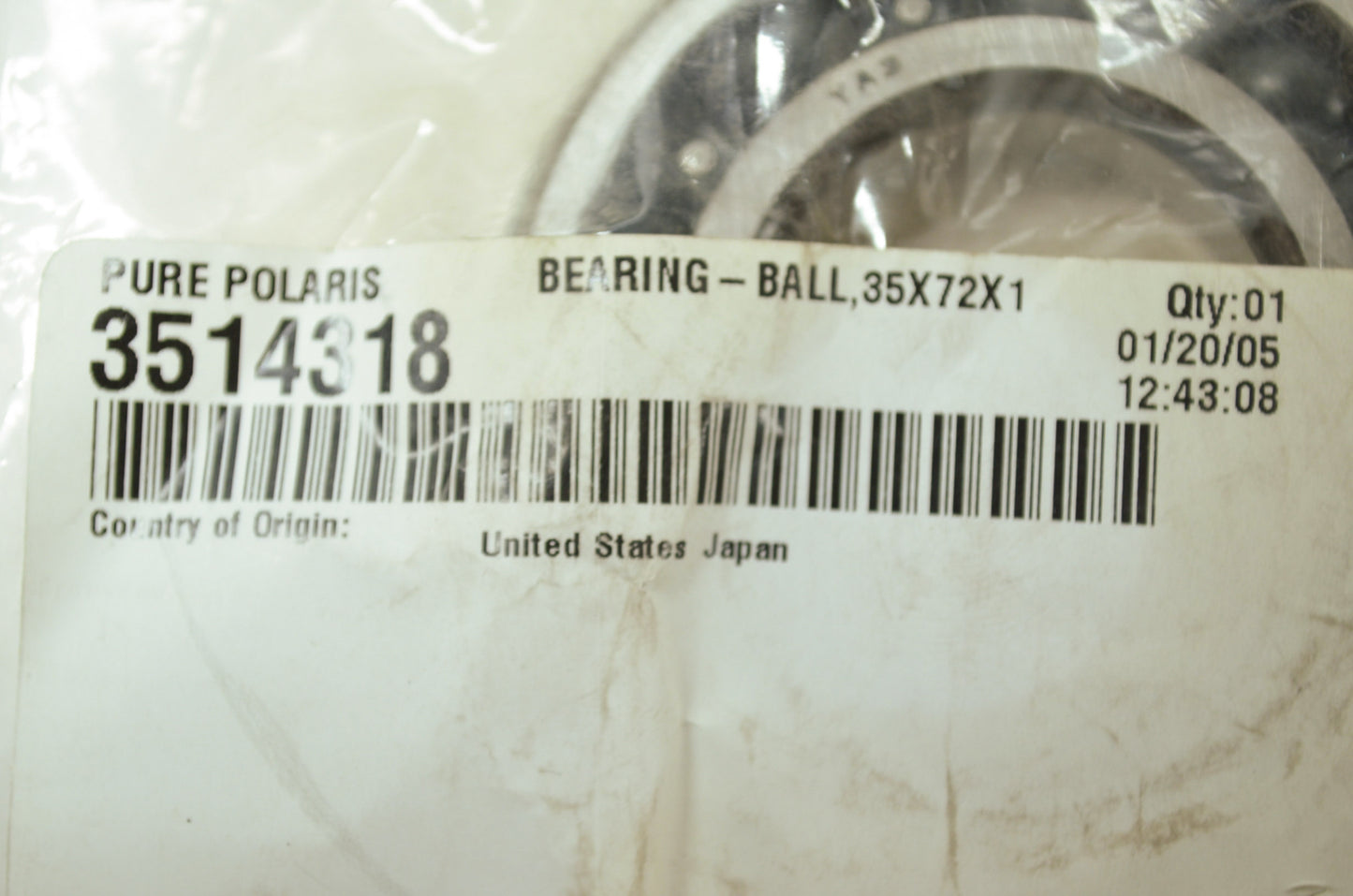 OEM Polaris 3514318 Ball Bearing NOS