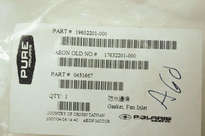 OEM Polaris 451667 Fan Inlet Gasket NOS