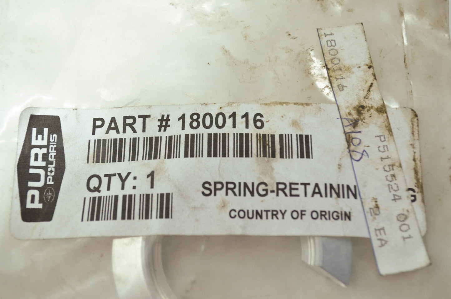 OEM Polaris 1800116 Retaining Ring Spring NOS