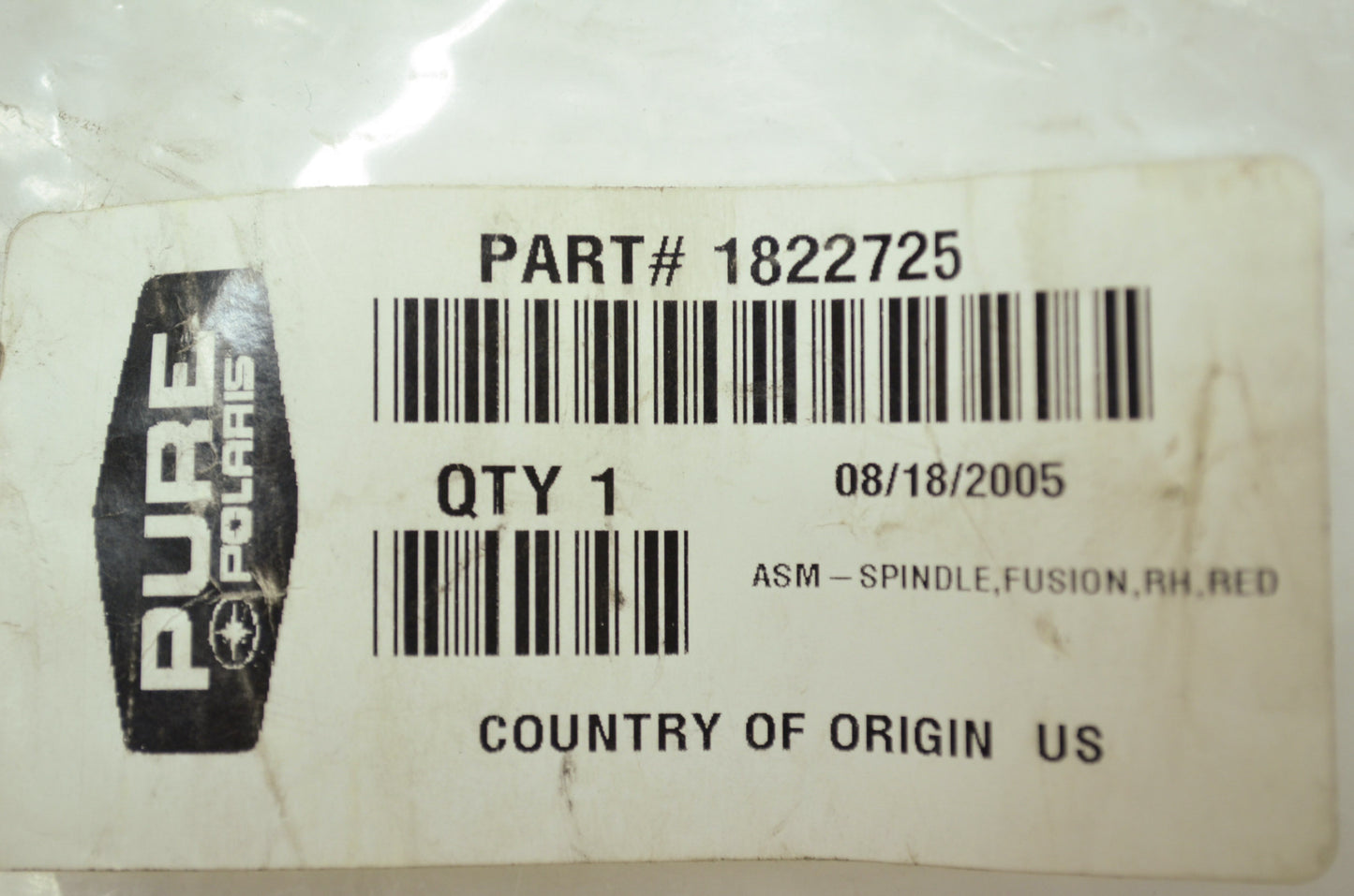 OEM Polaris 1822725 Red Right Spindle Assembly NOS