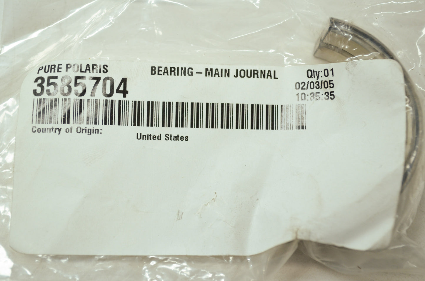 OEM Polaris 3585704 Main Journal Bearing NOS