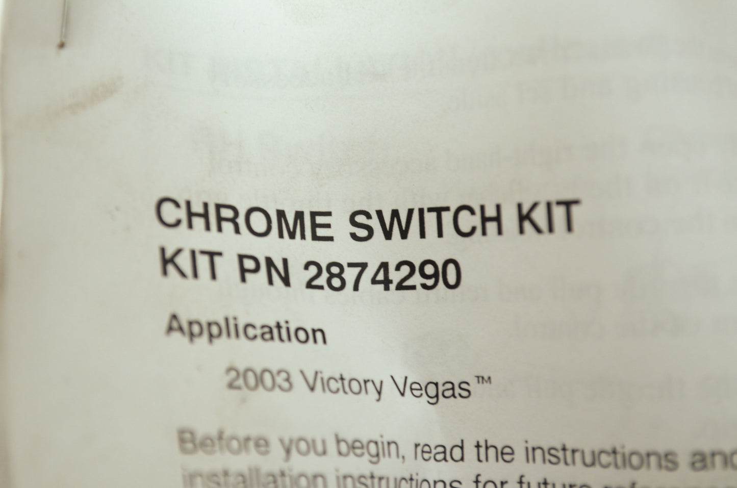 NEW OEM Victory Chrome Switch Kit Kingpin Vegas 2874290 NOS
