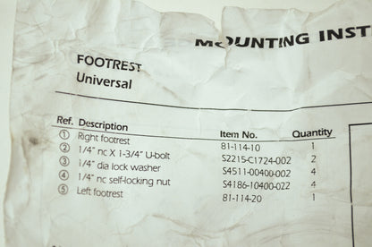 NEW Kimpex Universal ATV Footrest Kit 073900 NOS