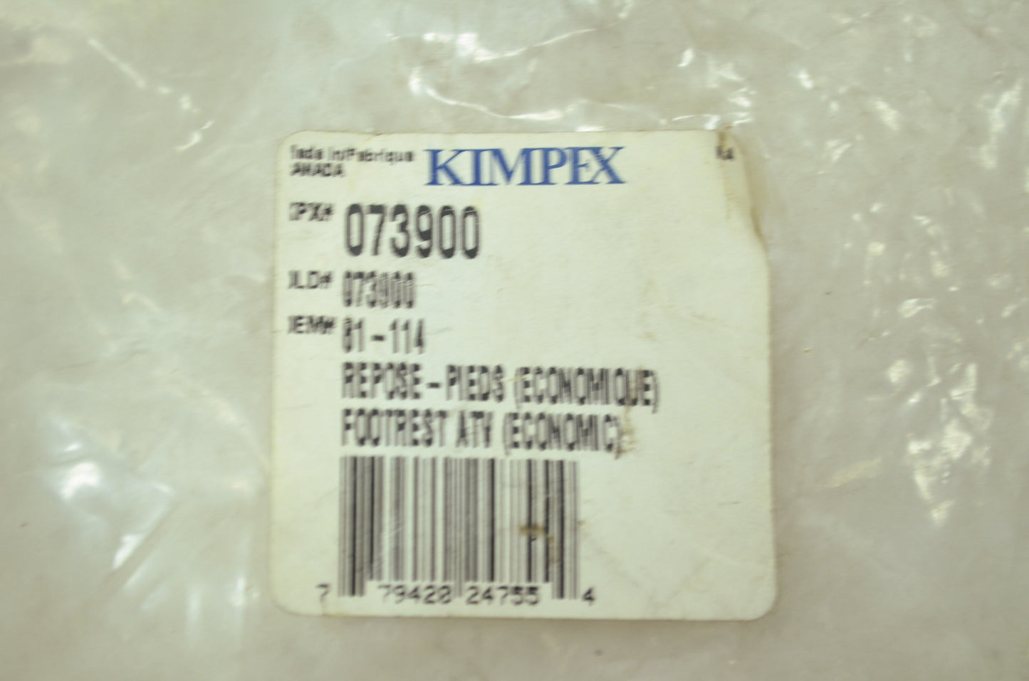 NEW Kimpex Universal ATV Footrest Kit 073900 NOS
