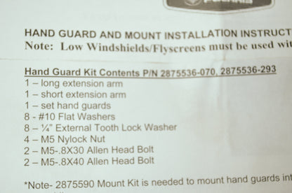 NEW OEM Polaris Black Handguard Kit for Fusion Low Race 2875536-070 NOS