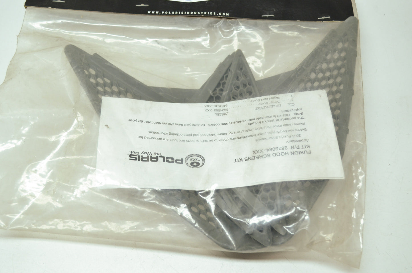 NEW OEM Polaris Gray Hood Screen Kit 2005-2006 Fusion 2875084-453 NOS