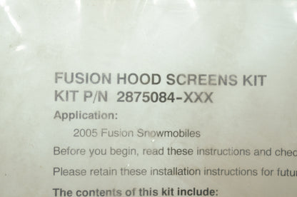 NEW OEM Polaris Gray Hood Screen Kit 2005-2006 Fusion 2875084-453 NOS