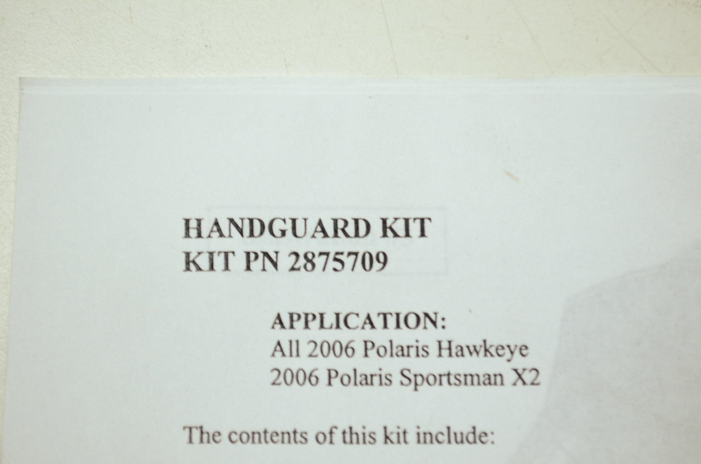 OEM Polaris 2875709-177 Black Handguard NOS