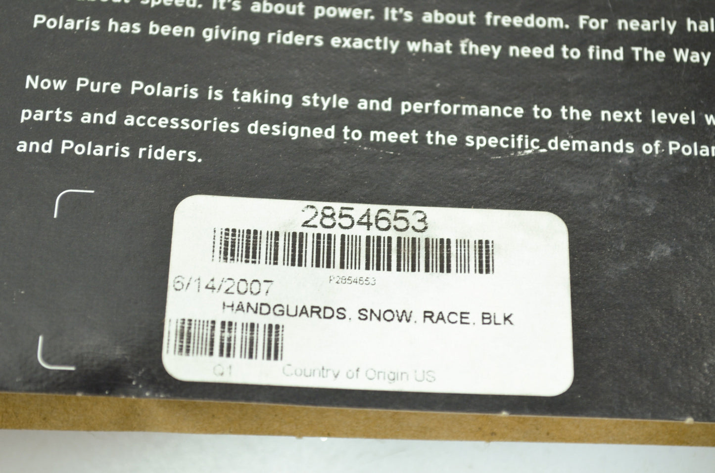 NEW OEM Polaris Black Handguard Kit 600RR 2854653 NOS