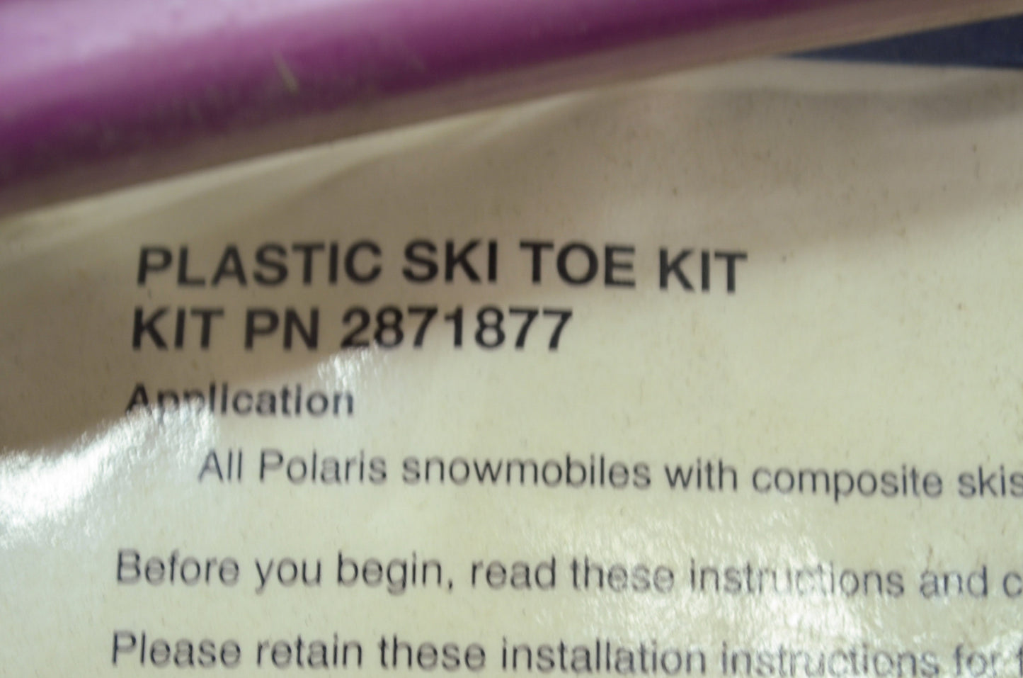 NEW OEM Polaris Ski Toe Kit New Purple 2871877-224 NOS