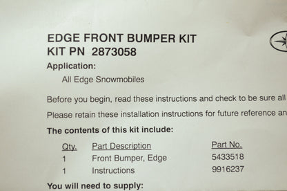 NEW OEM Polaris Front Bumper Kit Rigel Blue Edge 2873058-246 NOS