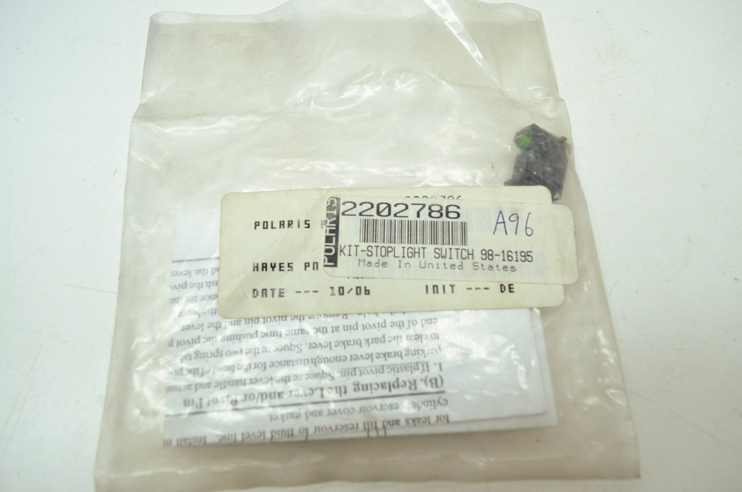 OEM Polaris 2202786 Stoplight Switch Kit 98-16195 NOS