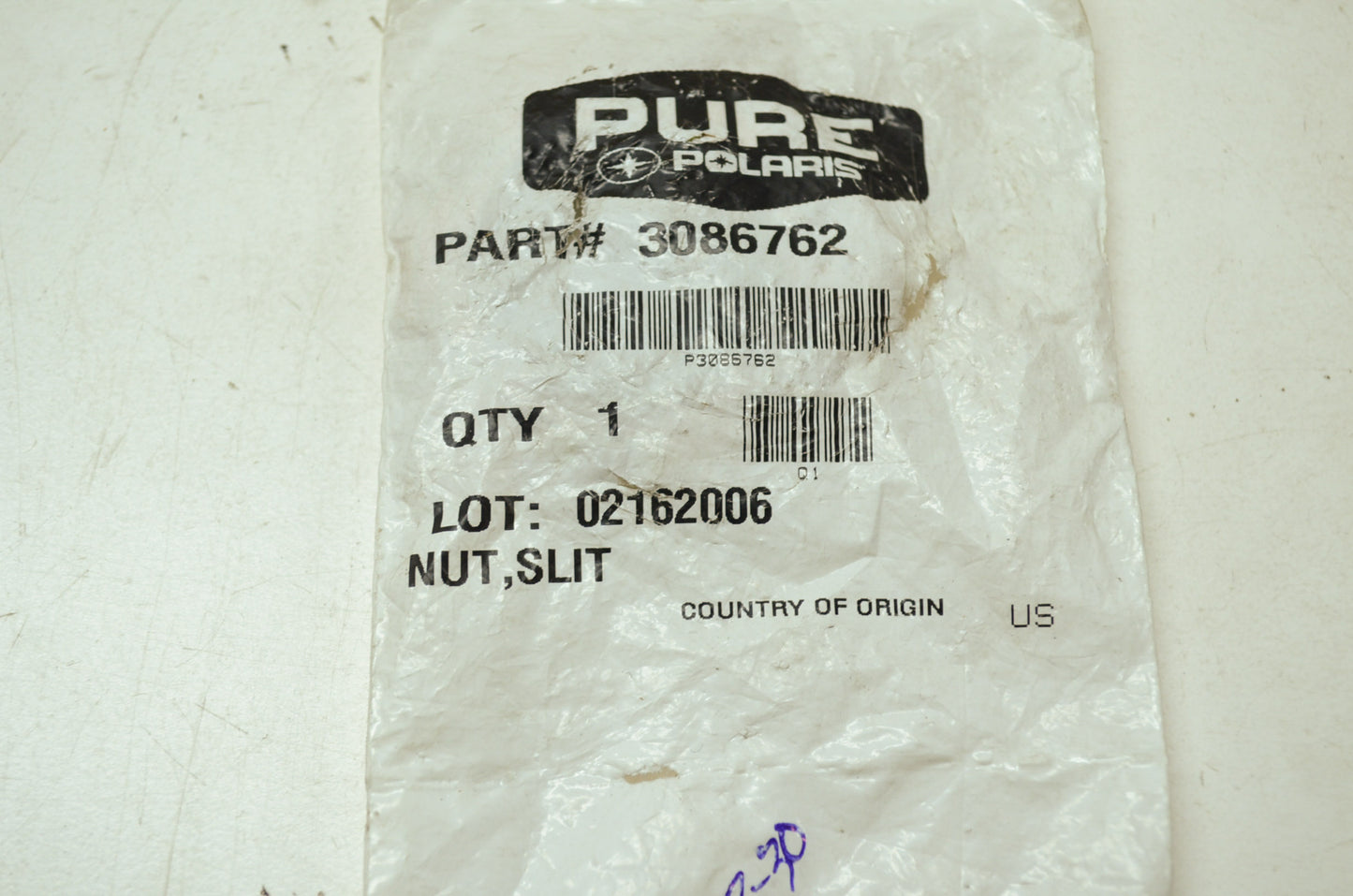 OEM Polaris 3086762 Slit Nut NOS