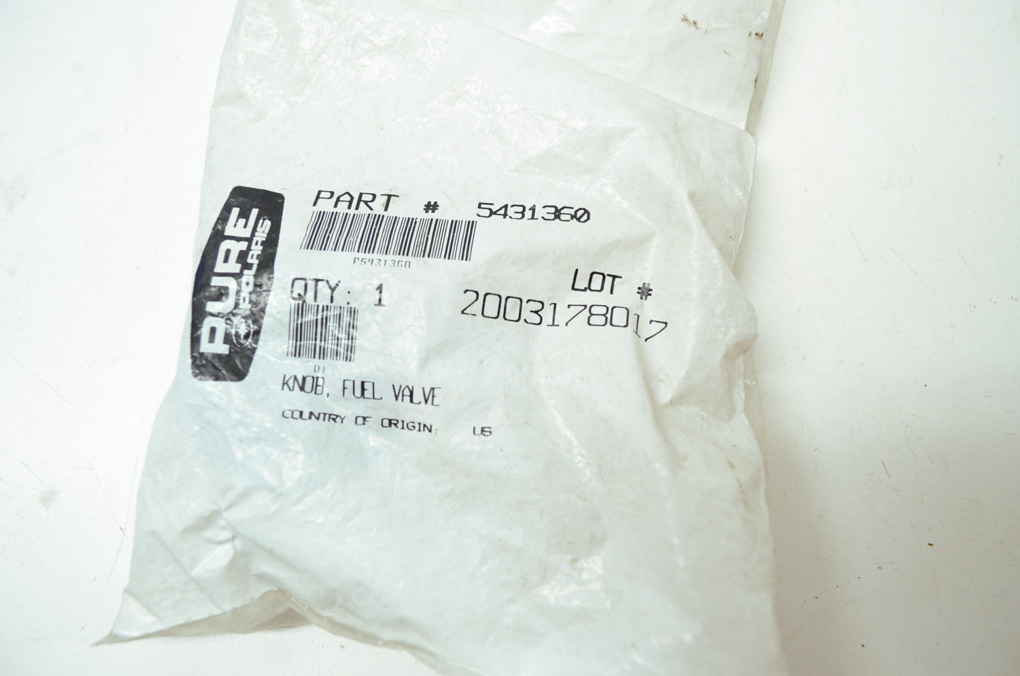 OEM Polaris 5431360 Fuel Valve Knob NOS