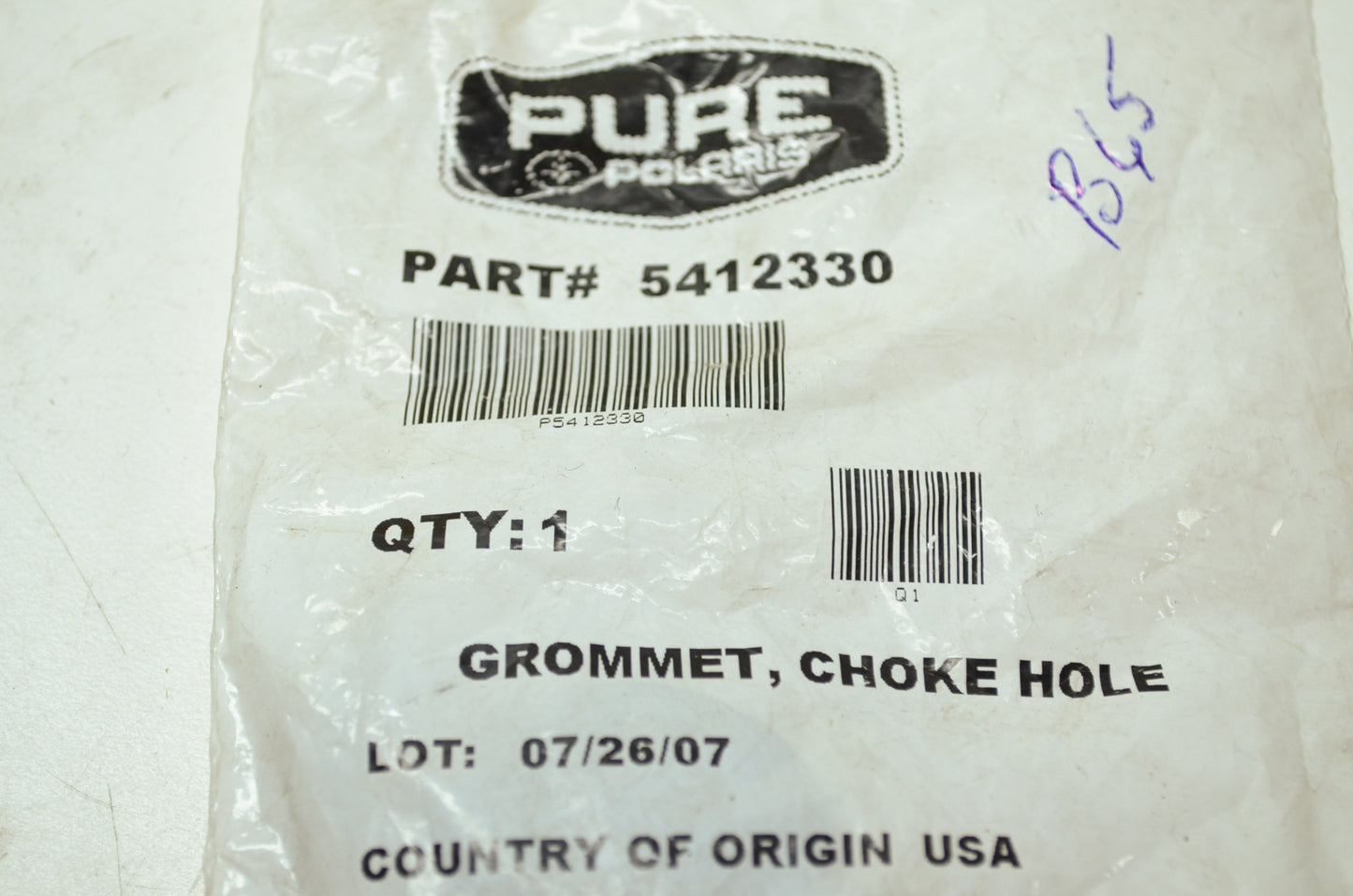 NEW OEM Polaris Choke Hole Grommet Sportsman 700 Ranger XP 500 800 5412330 NOS